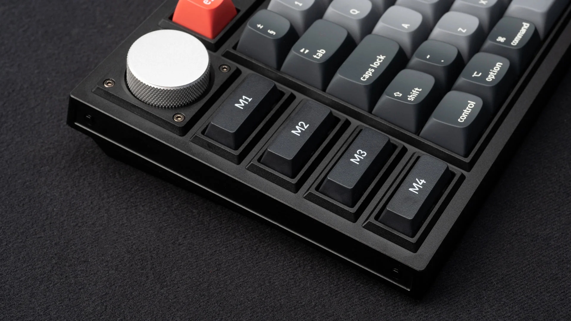 Mechanical keyboard showing macro key layouts